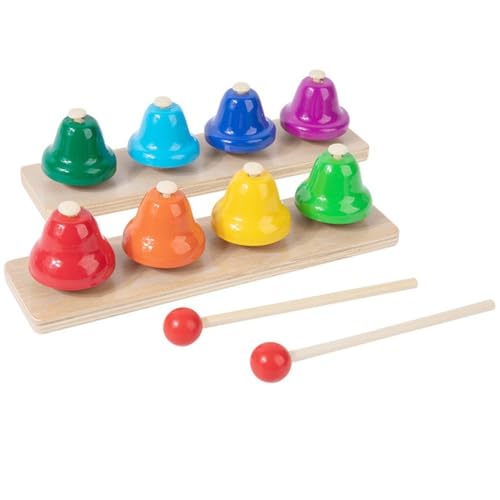 Campanas De Escritorio De 8 Notas, Instrumento De Percusión Musical, Campanas Metálicas Diatónicas De Colores, Campana Musical Cromática De Mesa Para Enseñar Coros De Iglesias, Suministros Para