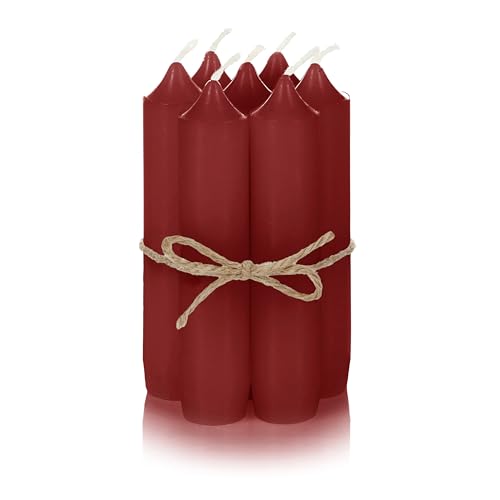 Nordstern Stabkerzen Rot 6er Pack - Kleine Kerzen für Kerzenhalter,...