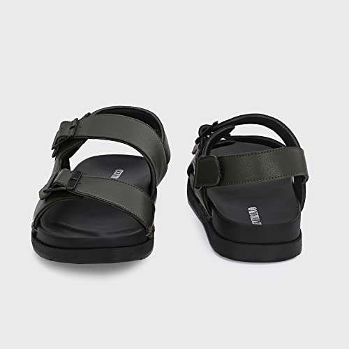 Image of Centrino Men's Durable Flip Flops, Sturdy Grip, EVA Sole & Cushioned Footbed, Hook & Loop Straps Beach Sandals - For Travel, Walking Slippers (6333)