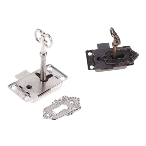 2 Piezas cerradura antigua antiguo cierre de maleta leva gabinete herrajes para cerraduras de muebles cerradura de armario antigua Espejo cerradura de muebles cerradura del cajón
