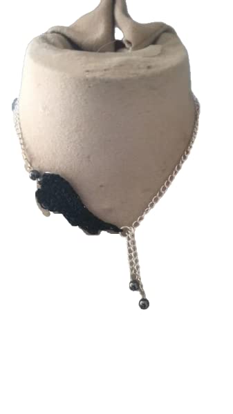 Collier aile d ange noir ras du cou en hématite anti ternissement réglable