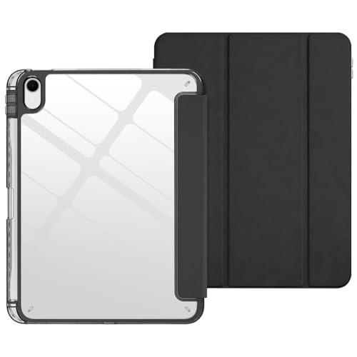 Étui iPad 11e génération 11 pouces A16 noir en cuir et silicone à rabat