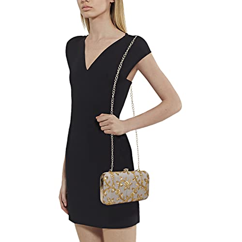 Image of LONGING TO BUY Hand Crafted Designer Box Clutch - Zari Embroidery For Women