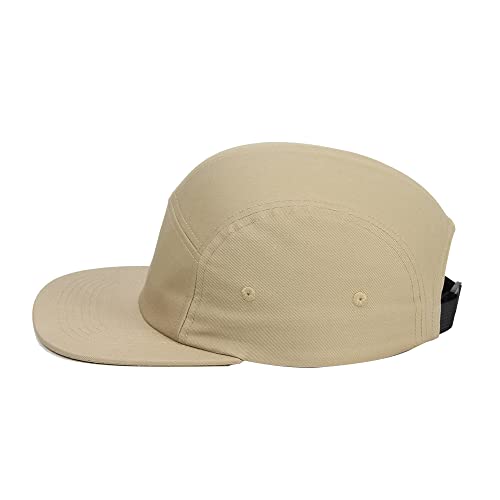 Image of 5 Panels Baseball Cap Classic Flat Bill Hat Cotton Short Flat Brim Caps