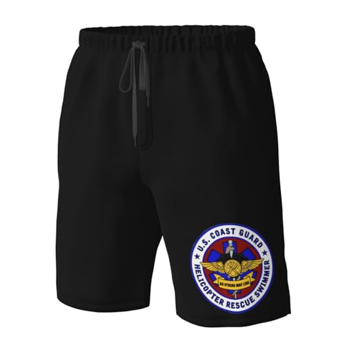 USCG Asts (Helicopter Rescue Swimmers) Men's Beach Shorts Quick Dry Swim Trunks with Pockets Mesh Lining4
