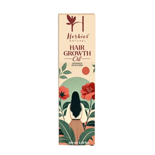 Herbies NATURAL Hair Growth Oil Enriched with Rosemary & 30 Ayurvedic Herbs | Promotes Hair Growth &...