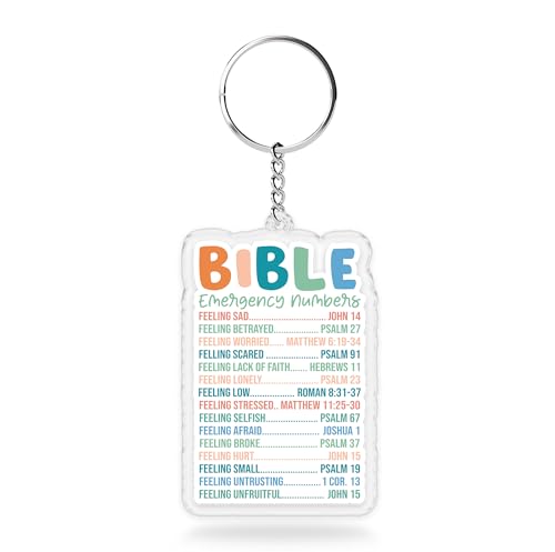 Bible Emergency Numbers Keychains 2 Inches Funny Christian Religious Bible