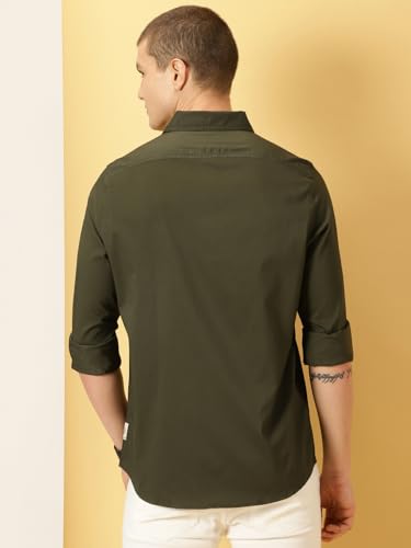 Image of Thomas Scott Men's Cricket Club Collection Classic Regular Fit Twill Shirt | 100% Cotton Long Sleeve Solid Shirt with Button Down Collar (Available in Plus Size)