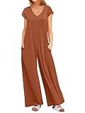 ANRABESS Jumpsuits for Women 2025 Summer Casual Loose Cap Sleeve Crewneck Wide Leg Rompers Jumper One Piece Beach Outfits