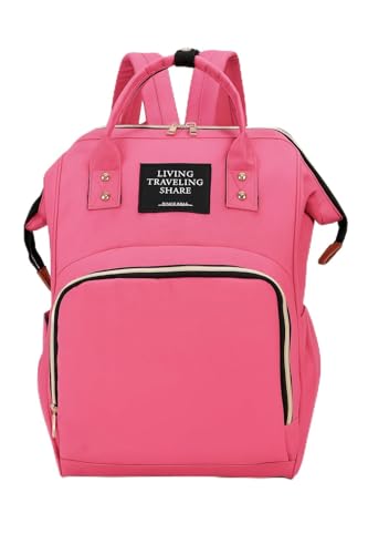 Mochila Maternidade Bolsa Bebê Multifunção Impermeável Portátil Para Fraldas e Mamadeiras e Alça de Mão Confortável - TUBARÃO STORES (PINK)