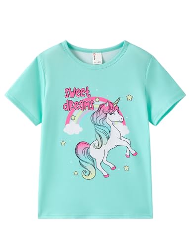 Image of PATPAT Girls Crewneck Short Sleeve Graphic Tees Animal Print Shirts Cute Summer Outfits 5-12 Years