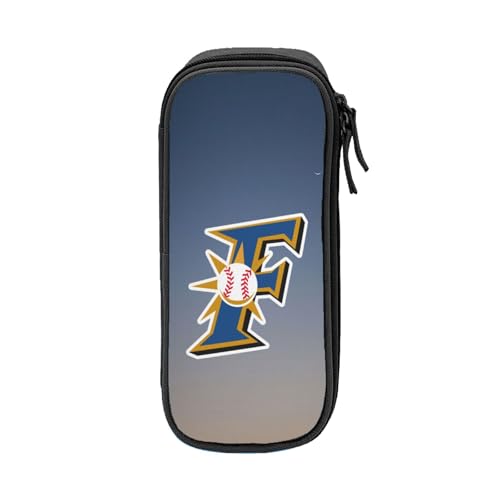 For 北海道日本ハムファイターズ ペンケース 筆箱 2層 文具ポーチ 大容量 おしゃれ 学生用 大人 通学 通勤 多機能 誕生日 Black