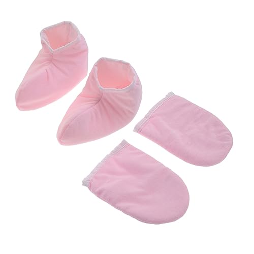 Mikinona Bath Gloves Paraffin Wax Mitts for Hand Foot Insulated Mitts Cloth Polyester Liner Pink