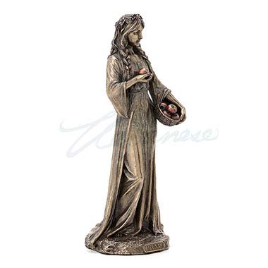 Estatua de bronce Idunn diosa nórdica de la primavera y juventud miniatura 3