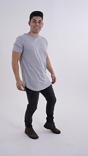 Kit 5 Camisetas Masculina Long Line Cotton Oversize by ZAROC (P, Multicolorido)