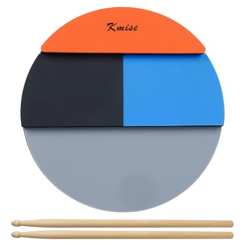 Drum Practice Pad Horse Drum Pad 12 Inch Silent Practice Pad with 4 Different Playing Surfaces for Snare Tom Floor-tom & Ride Cymbal Silent Practice Drum Pad and Portable Practice Pad for Drummer