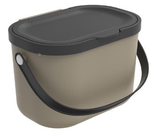 Seau à compost 3,2 l poubelle de table bio-déchets Rotho Albula marron - 4