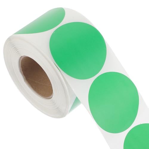 CALLARON Étiquettes Autocollantes Thermiques Rondes Vertes, Rouleau de 600 Étiquettes 50 Mm, Papier Résistant 3 Fonctions, pour Étiquetage D’adresses, Expéditions et Usage Bureau