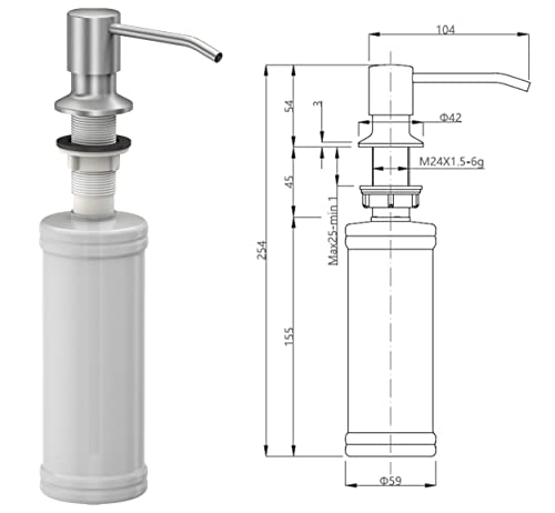 QUADRON Spülbecken Granit Spüle Küche | Größe 59,5 x 50 x 21,5 cm, Farbe: Schwarz | KURT 110 Granitspüle Einbauspüle | Einbeckenspüle Küchenspüle | Set: Spender, Holzbrett, Qmata, Siphon