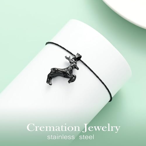 zeqingjw Cremation Jewelry for Women Men Deer Urn Necklace for Ashes Memorial Urn Necklace Pendant Loved Ones Human Pet Ash Holder Keepsake Gift4