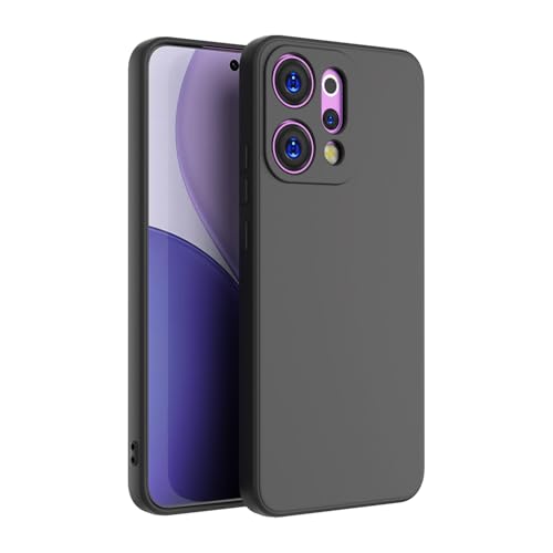 Image of Kapa Matte Protective Lens Flexible Back Cover for Oppo Reno 14 5G | Slim Silicone with Soft Lining Shockproof Full Body Bumper Case (Black)