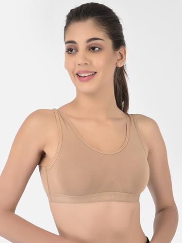 Image of Softline Women's Cotton Rich Wired Non-Padded Molded Sports Bra Combo | High-Support & Breathable Activewear | Soft & Durable for Workouts & Everyday Wear (Pack of 2)