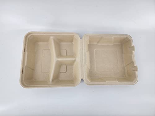 Snapklik.com : 100% Compostable Clamshell Take Out Food Containers 8X8 ...