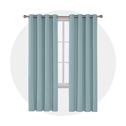 Image of Deconovo Blackout Curtain Room Darkening Panel for Bedroom or Living Room Grommet Thermal Insulated Lighting Reduce Drape 52 x 95 Inch Baby Blue 1 Panel