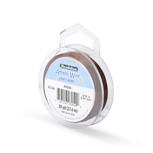 Image of Artistic Wire, 26 Gauge Tarnish Resistant Colored Copper Craft Wire, Brown, 30 yd