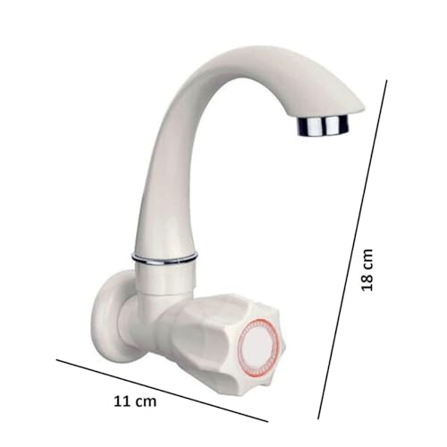 Image of ABS Plastic Heavy Duty Turkey Nozzle Bib Cock Tap - White Water Tap for Bathroom, Kitchen, Garden & Outdoor Use - Pack of 5