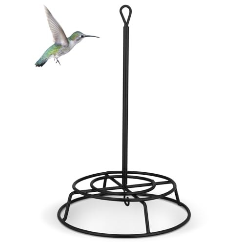Honeydak 1 Pcs Cylinder Bird Feeder Outdoor Seed Holder for Large Small Cylinders Metal Suet Cake Feeder Backyard Wild Birds Feeding Bird Container for Outdoors Garden (Black)
