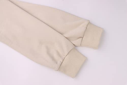 Missactiver Women's Half Zipper Corset Crop Sweatshirt Asymmetrical Hem Solid V-Neck Drop Shoulder Ruched Crop Hoodie Tops Apricot #TOP4