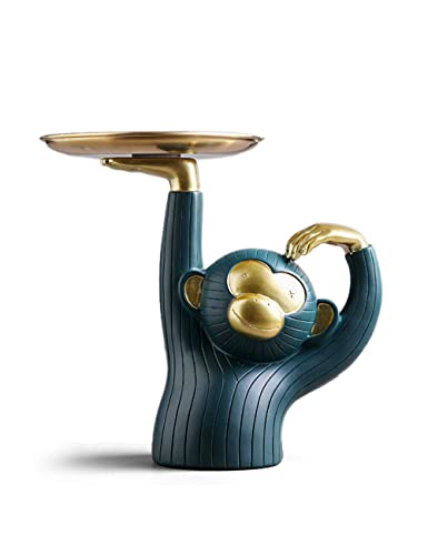 NENBOLEC Keksdose Zuckerdose Candy Dish Statue Skulptur Affen Arts Geschenk Dekor 21cm Cover
