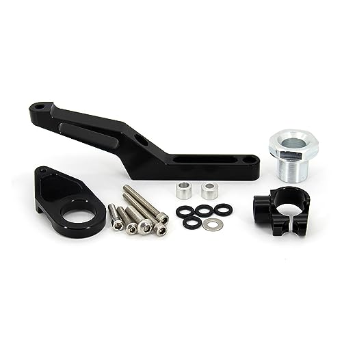 Dirección Estabilizador Montaje del Soporte Estabilizador del Amortiguador Dirección Dirección CNC para ZX6R para ZX-6R 2009-2019(Black Stand)