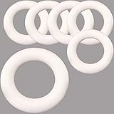 trendmarkt24 Styroporring Set 6 Stück Styroporkranz ca. Ø 20 cm groß weiß Dekokranz Pack Floristik Blumenkranz Türkranz Deko für Ostern & Weihnachten