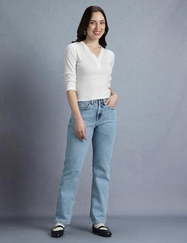 Image of INKD Women's Slim Fit Jeans - Mid-Rise | Cotton Blend | Stretchable | Classic 5 Pocket Styling | Jeans for Women | Women Jeans (Available in Plus Sizes)