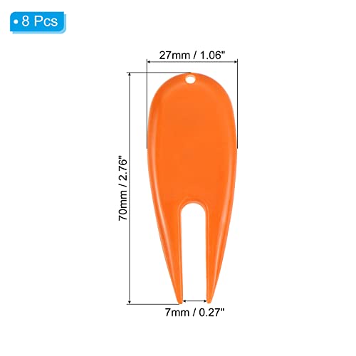 PATIKIL Golf Divot Tool, 8 Pack Plastic Golf Repair Tool Ball Marker for Golfer Orange - Image 2