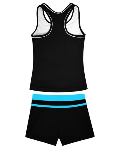 Image of Girls Swimsuits 2 Piece Summer Boyshort Bathing Suit Rash Guard Swimwear for Kids Child Beach with Sun Protection