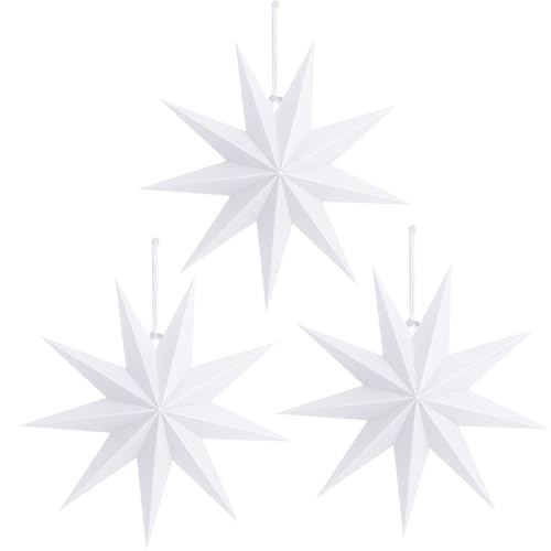 ⭐GRANDI DIMENSIONI - Ogni lanterna a stella di carta misura 30 cm / 12 pollici. La luce di carta piegata si espande in un paralume in carta 3D. Fa una bella esposizione o decorazione in qualsiasi luogo.