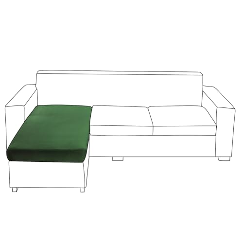 Image of HOKIPO 100% Waterproof Elastic 140gsm Chaise Cover Sectional Couch Covers for L Shaped Sofa, 1 Piece Chaise Cover, Green (AR-5355-GRN)