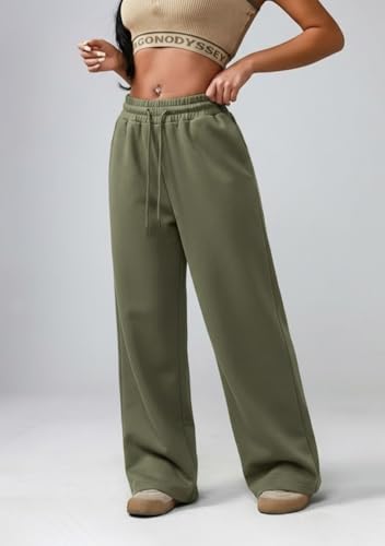 Image of dockstreet Straight Wide fit Long Length Open Bottom Jogger for Women /Trending Multi Pocket Style, Relaxed Casual Pants for Women