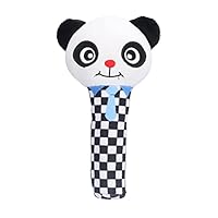 Plush Stuffed Animal Rattle Toy Baby Soft Hand Grip BB Toys Rattle Hand Bell Animal Toy (Black and White Panda)
