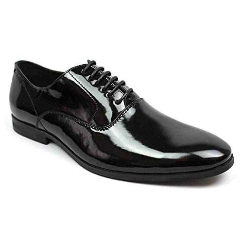 Men's Tuxedo Shoes Patent Leather Traditional Round Toe Lace Up Oxfords AZAR
