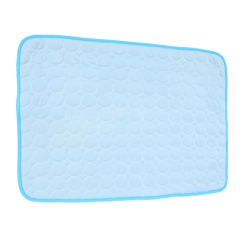 GLEAVI Colchoneta Refrescante para Mascotas L 70X55 CM Tapete de Seda Helada Azul Claro Almohadilla Refrescante para Perros Pequeños y Gatos Adecuado para Verano Uso Interior y