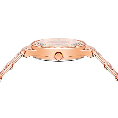 Image of CRESTELLO Brown /Rose Gold /Silver Plated Bracelet Analog Wrist Watch for Women (Brown /Rose Gold /Silver Dial) | 1 Year Warranty* | CR-JWL362-PT