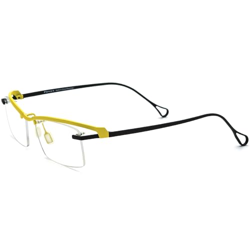 Image of FONEX Pure Titanium Glasses Frame Men Semi Rimless Square Eyeglasses Eyewear DTX416