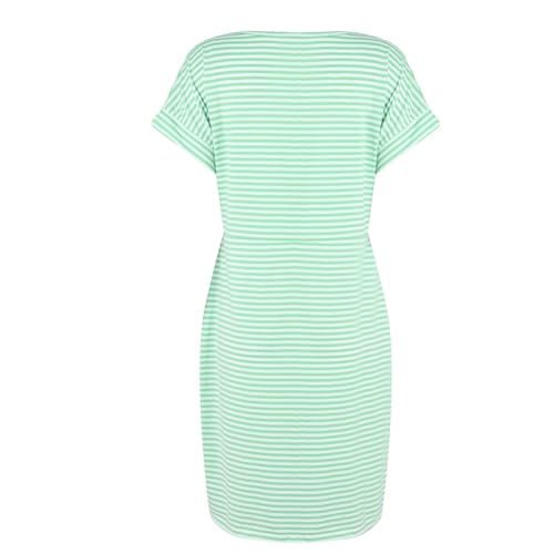 Women Short Sleeve Striped Dress Tie Waist Crew Neck Slim Beach Vacation Going Out Summer Casual Fashion Soft Dress3