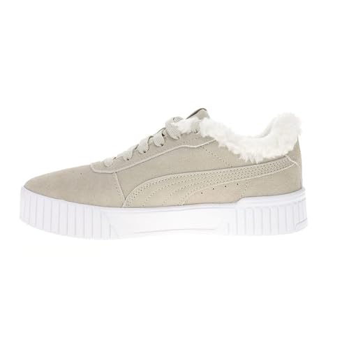 PUMA Womens Carina 2.0 Sd Teddy Lace Up Sneakers Shoes Casual - Beige - Size 8.5 M3