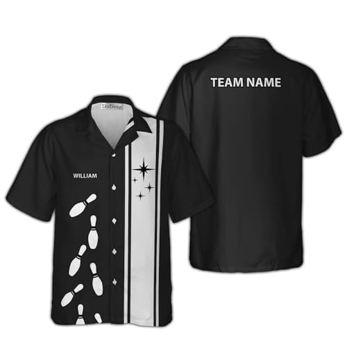 Men's Vintage Bowling Shirts 1950s Casual Short Sleeve Button Up Hawaiin Shirt Summer Cuban Collar Retro Bowling4