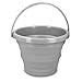 Navaris Cubo Plegable para Camping - Balde de Agua con asa de 5 L para Fregar Lavar Platos Limpieza - Barreño Flexible para Viaje Playa Pesca - Gris